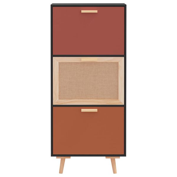 vidaXL Skoskap svart 52x25x120 cm konstruert tre