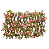 vidaXL&nbsp;Utvidbart espalier med kunstig ef&oslash;y m&oslash;rkerosa gr&oslash;nn 180x20 cm