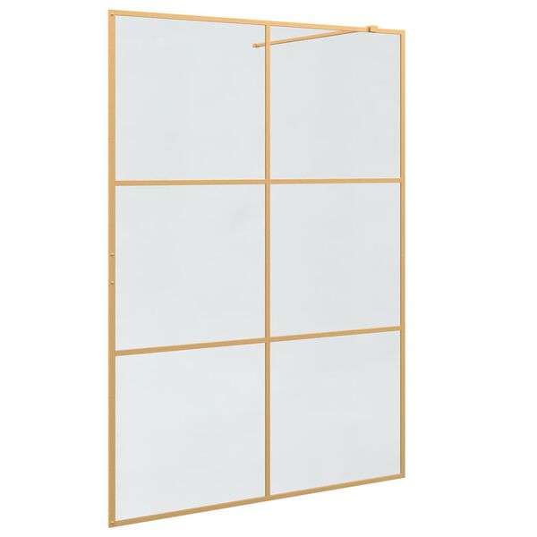vidaXL Walk-in Dusjvegg Gull 140 x 195 cm herdet glass