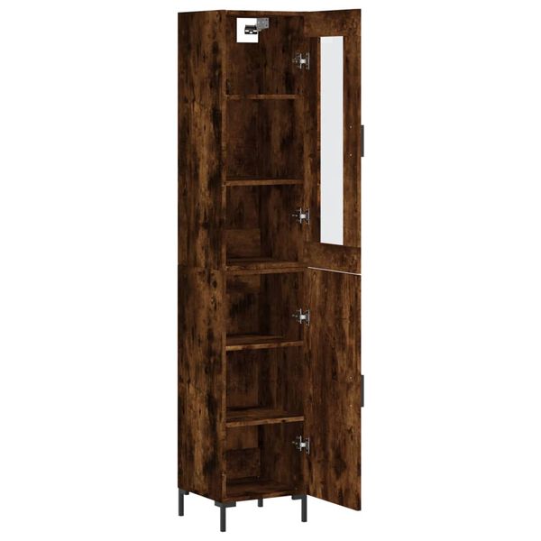 vidaXL Highboard r&oslash;kt eik 34,5x34x180 cm konstruert tre