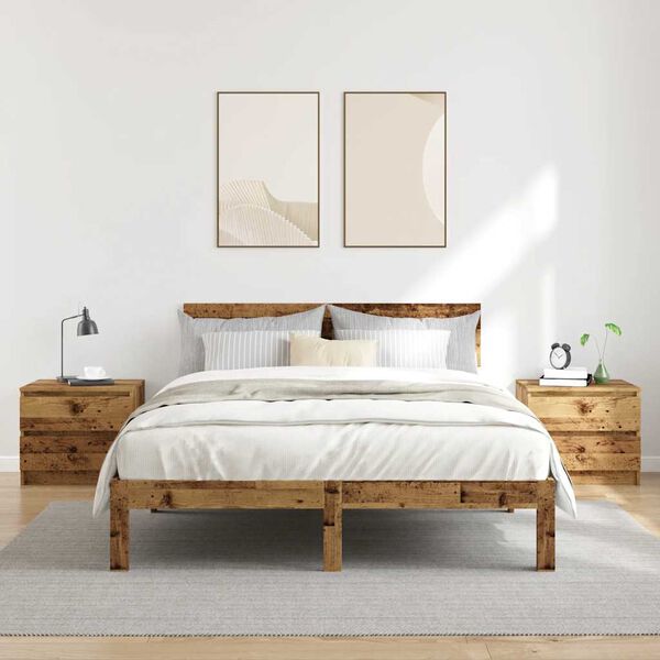 vidaXL Nattbord 2 stk gammelt tre 50x40x43.5 cm konstruert tre