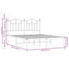 vidaXL Sengeramme i metall med sengegavl svart 140x200 cm