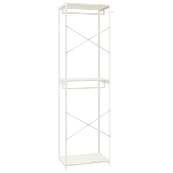 vidaXL Garderobe hvit 60x40x213 cm metall og sponplate