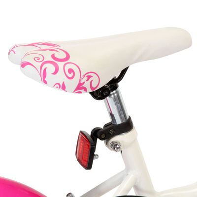 vidaXL Barnesykkel 18 tommer rosa og hvit