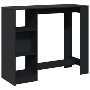 vidaXL Barbord med hylle svart 124x46x103,5 cm konstruert tre