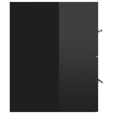 vidaXL Servantskap med innebygd vask høyglans svart sponplate