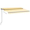 vidaXL Automatisk markise med LED og vindsensor 350x250 cm gul/hvit