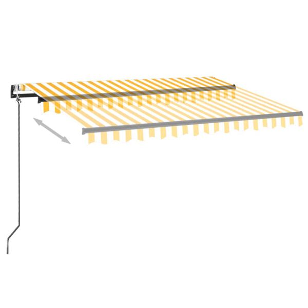 vidaXL Automatisk markise med LED og vindsensor 350x250 cm gul/hvit