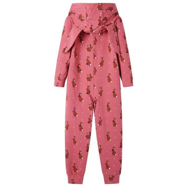 Heldress med hette for barn gammel rosa 92