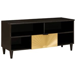 vidaXL TV-skap Svart og Gull 100 x 33 x 46 cm Konstruert tre