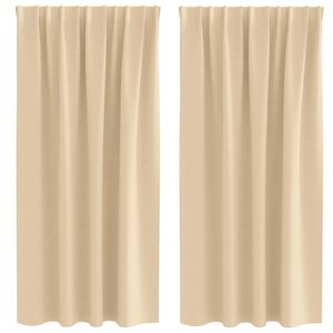 vidaXL M&oslash;rkleggende Gardiner med Ringer 2 pcs Krem 175 x 140 cm