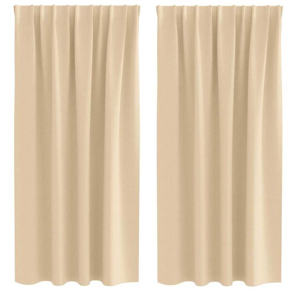 vidaXL M&oslash;rkleggende Gardiner med Ringer 2 pcs Krem 175 x 140 cm