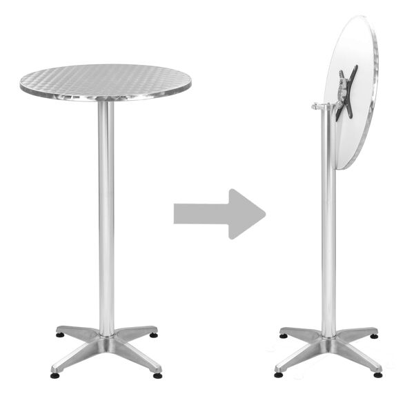 vidaXL Sammenleggbart hagebord s&oslash;lv 60x(70-110) cm aluminium