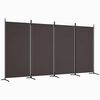 vidaXL Romdeler 4 paneler brun 346x180 cm stoff