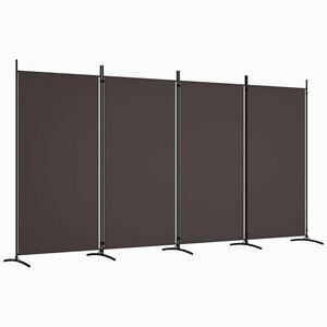 vidaXL Romdeler 4 paneler brun 346x180 cm stoff