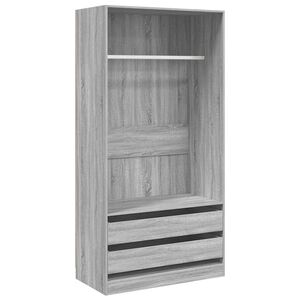 vidaXL Garderobe gr&aring; sonoma 100x50x200 cm konstruert tre