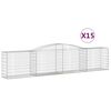 vidaXL Gabionkurver buede 15 stk 400x50x80/100 cm galvanisert jern