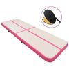 vidaXL Oppbl&aring;sbar gymnastikkmatte med pumpe 700x100x15 cm PVC rosa