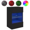 vidaXL Vegghengt TV-benk med LED svart 40x30x60,5 cm