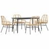 vidaXL Hagespisegruppe 5 deler brun polyrotting glass