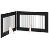 vidaXL Foldbar hundegitter med stativer 2 pcs Svart eik 200,5 cm