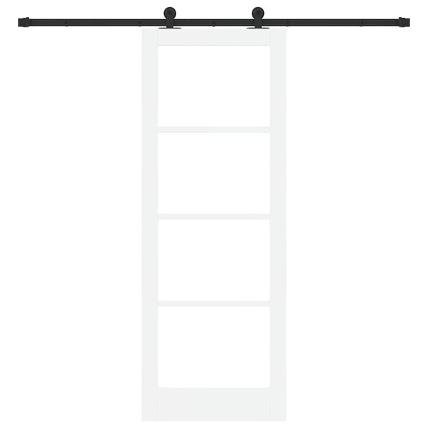 vidaXL Skyved&oslash;r ORKDAL Hvit 78 x 211 cm Massivt furutre og glass