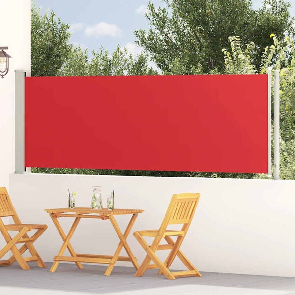 vidaXL Uttrekkbar sidemarkise 117x600 cm r&oslash;d