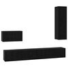 vidaXL Vegghylle for TV Veggmontert 4 pcs Svart Eik Konstruert tre