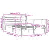 vidaXL Sengeramme med hodegavl hvit 135x190 cm heltre furu