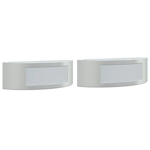 vidaXL Veggmontert utelamper 2 stk s&oslash;lv rustfritt st&aring;l