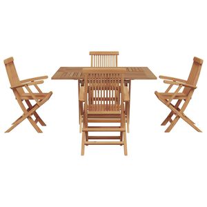 vidaXL Hage Spisegruppe Brun Massiv teaktre