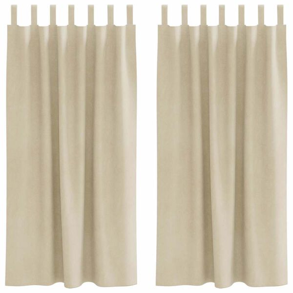 vidaXL Blendingsgardiner 2 pcs Krem 140 x 175 cm Fl&oslash;yel