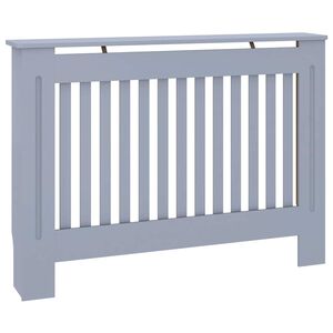 vidaXL Radiatordeksel gr&aring; 112x19x81,5 cm konstruert tre