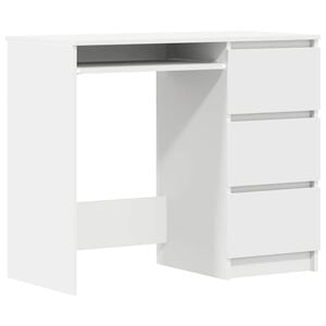 vidaXL Skrivebord hvit 90x45x76 cm konstruert tre