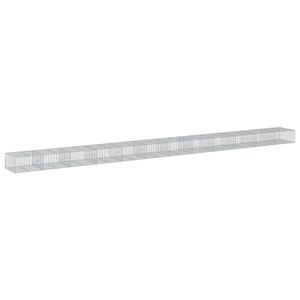 vidaXL Gabionkurv med deksel 1200x100x50 cm galvanisert jern