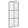 vidaXL Dusjvegg med klart ESG-glass 90x195 cm svart