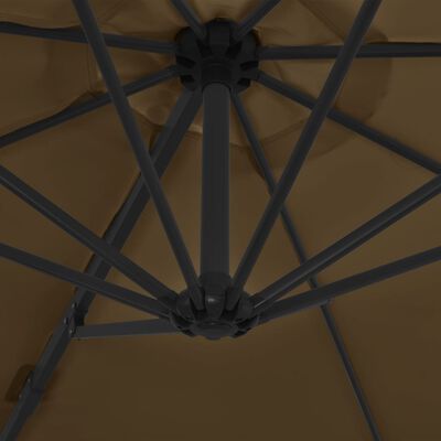vidaXL Hengeparasoll med stålstang 300 cm gråbrun