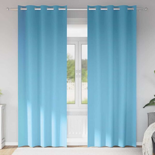 vidaXL M&oslash;rkleggende Gardiner med Ringer 2 pcs Lys bl&aring; 225 x 140 cm