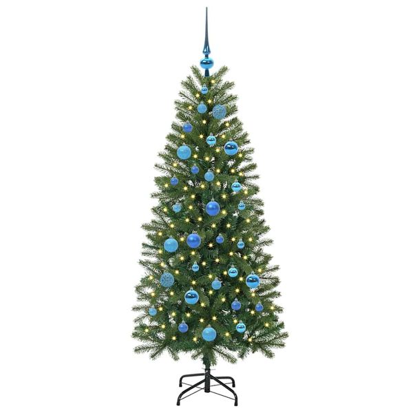 vidaXL Kunstig juletre med 150 LED med stativ gr&oslash;nn 150 cm PE og PVC