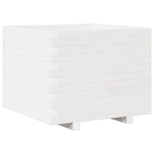 vidaXL Plantekasse hvit 60x60x49,5 cm heltre furu