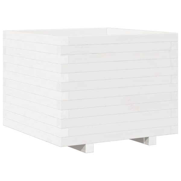 vidaXL Plantekasse hvit 60x60x49,5 cm heltre furu