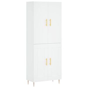 vidaXL Highboard hvit 69,5x34x180 cm konstruert tre