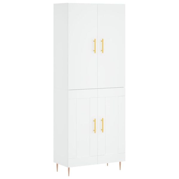 vidaXL Highboard hvit 69,5x34x180 cm konstruert tre