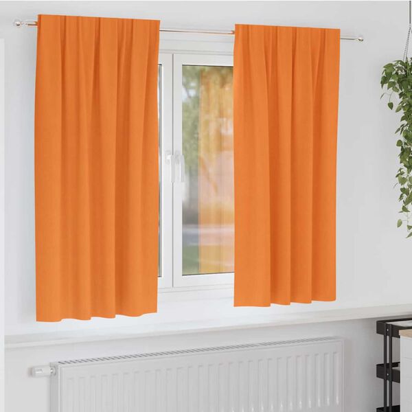 vidaXL M&oslash;rkleggende Gardiner med Ringer 2 pcs Oransje 175 x 140 cm