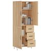 vidaXL Highboard sonoma eik 69,5x34x180 cm konstruert tre