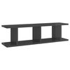 vidaXL Vegghyller 2 stk høyglans grå 75x18x20 cm konstruert tre