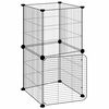 vidaXL Dyrebur 8 paneler med d&oslash;r svart 35x35x70 cm st&aring;l
