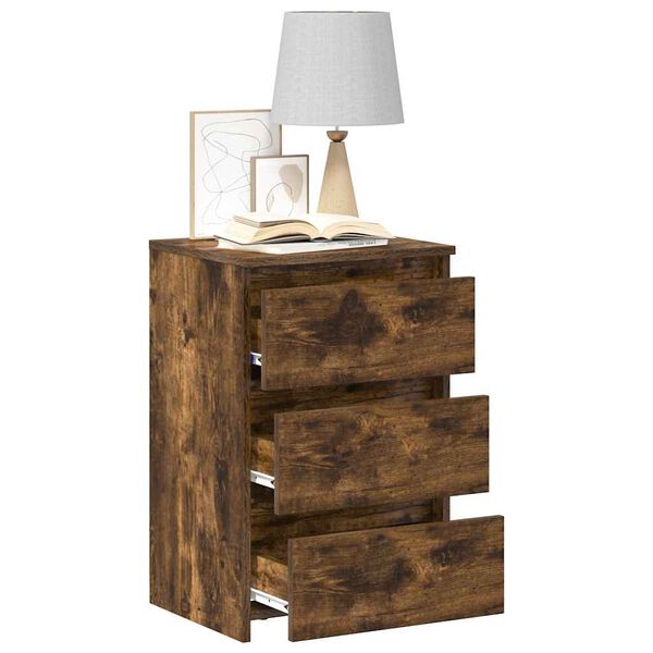 vidaXL Nattbord 2 stk røkt eik 40x35x62,5 cm konstruert tre