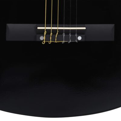 vidaXL Klassisk gitar nybegynnere og barn med veske svart 1/2 34" lind