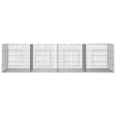 vidaXL Kaninbur med 4 paneler 217x79x54 cm galvanisert jern